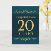 社員20周年スタイリッシュフォーマルエレガント カード (黄色い花)