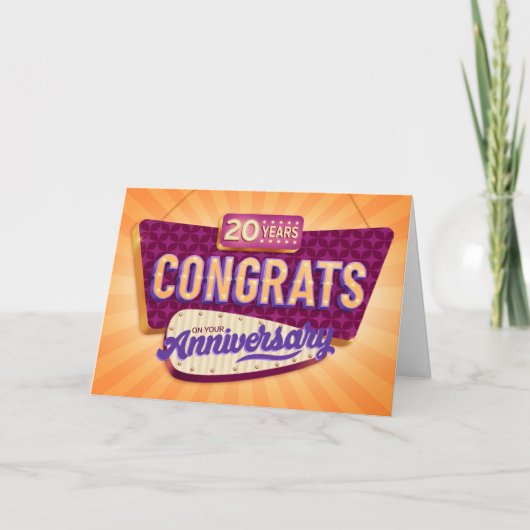 社員20周年記念レトロ看板 カード (正面)