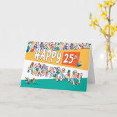 社員25周年記念ブライトカラーパターン カード (黄色い花)