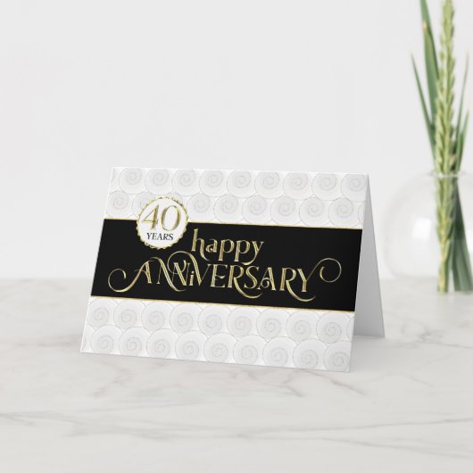社員40周年記念 – 一流ブラック金ゴールド カード (正面)