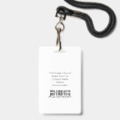 社員 ロゴ 写真 ID バーコード 名前 バッジ (裏面（ネックストラップ付）)