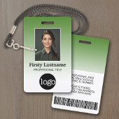 社員 – 写真、バーコード、ロゴ、名前グラデーション バッジ