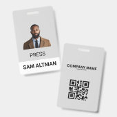 社員IDカード | 現代の企業用写真付きバッジ バッジ (正面＆裏面)