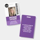 社員ID写真、バーコード、ロゴ、タイトル バッジ (正面＆裏面)