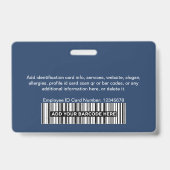 社員ID カンパニー フォト バーコードまたはQRコード ロゴ 名前 バッジ (裏面)