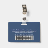 社員ID カンパニー フォト バーコードまたはQRコード ロゴ 名前 バッジ (クリップ付き裏面)