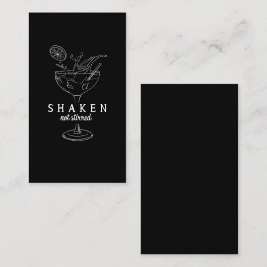 社研マーティニスがアルコールバーテンおもしろいを飲む 名刺 (正面/裏面)