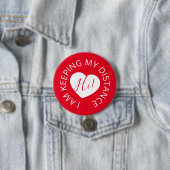 社結婚会的距離気に赤いハート 缶バッジ (インサイチュ)