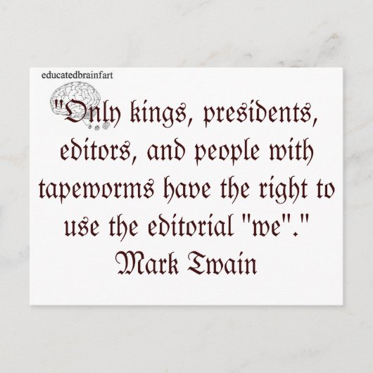 社説「我々」 ポストカード (正面)