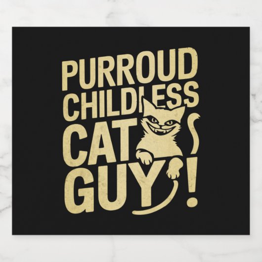 社長の投票に投票したPurroud子供のない猫の男 ビールラベル (シングルラベル)