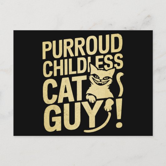 社長の投票に投票したPurroud子供のない猫の男 ポストカード (正面)