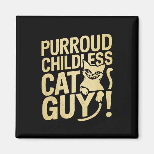 社長の投票に投票したPurroud子供のない猫の男 マグネット (正面)