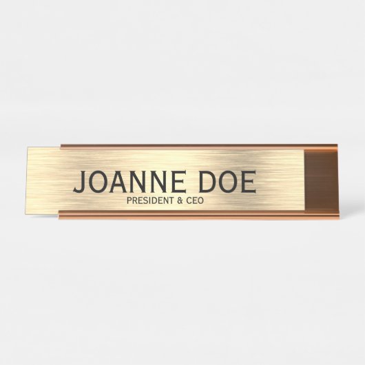 社長エレガントメタリックネームプレート デスクネームプレート (正面)