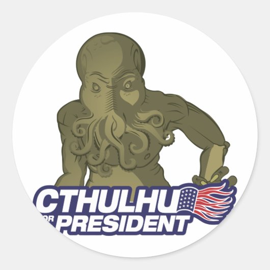 社長ステッカーのCthulhu ラウンドシール (正面)
