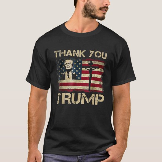 社長トランプありがとう Tシャツ (正面)