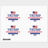 社長ドナルド・トランプ2024バンパーステッカー 楕円形シール (シート)