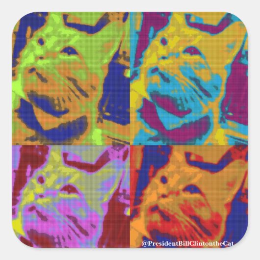 社長ポップ・アートのが行く！ スクエアシール (正面)