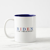 社長モダンにブルーレッド・ジョー・バイデン氏 ツートーンマグカップ (左)