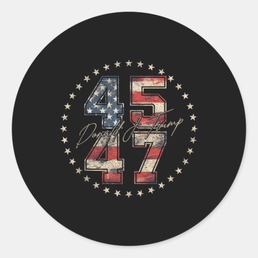 社長45 47トランプ就任式の日2025メモラ ラウンドシール (正面)
