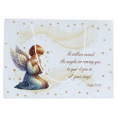 祈の天使と詩編91:11抱き枕 ラージペーパーバッグ (裏面)