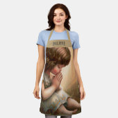 祈の小さな女の子エンジェルラディアントライトハロー エプロン (着用した状態)