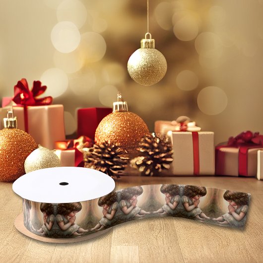 祈の小さな女の子エンジェルラディアントライトハロー サテンリボン