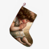 祈の小さな女の子エンジェルラディアントライトハロー スモールクリスマスストッキング (正面 (吊り時))