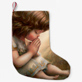 祈の小さな女の子エンジェルラディアントライトハロー スモールクリスマスストッキング (正面)