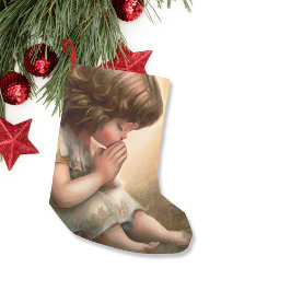祈の小さな女の子エンジェルラディアントライトハロー スモールクリスマスストッキング