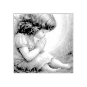 祈の小さな女の子エンジェルラディアントライトハロー ラバースタンプ (インプリント)