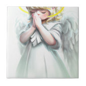 祈の小さな女の子天使と翼 タイル (正面)