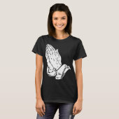 祈の手 – キリスト教のクール信仰イエス Tシャツ (正面フル)