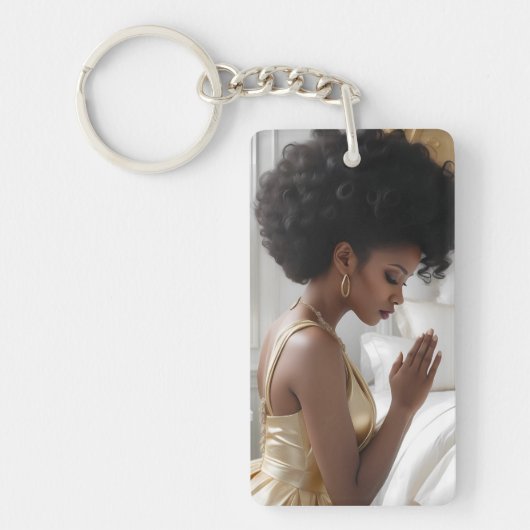 祈の母が金ゴールド キーホルダー (正面)