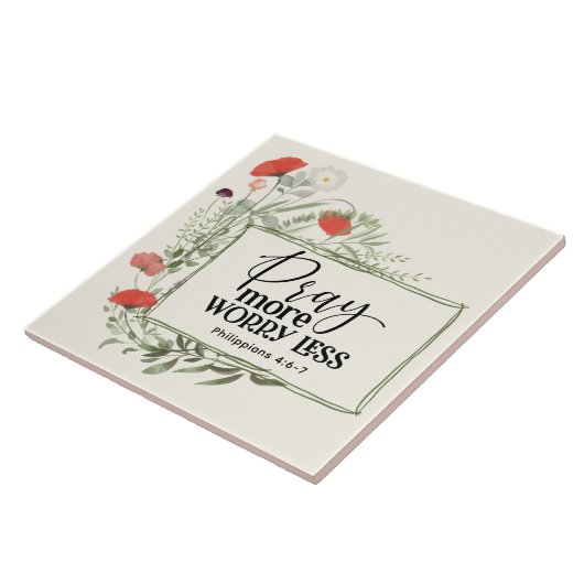 祈もっと心配の無い感動的引用文聖書 タイル (側面)