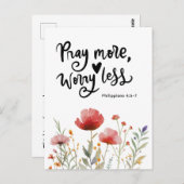 祈もっと心配の無い感動的引用文聖書 ポストカード (正面/裏面)