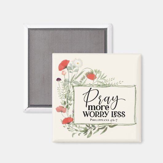 祈もっと心配の無い感動的引用文聖書 マグネット (正面/裏面)