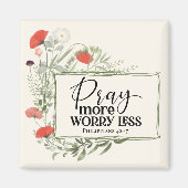 祈もっと心配の無い感動的引用文聖書 マグネット (正面)