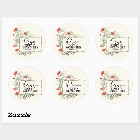 祈もっと心配の無い感動的引用文聖書 ラウンドシール (シート)