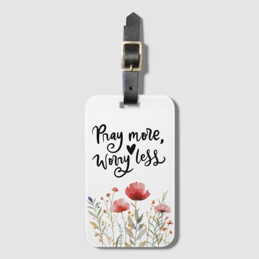 祈もっと心配の無い感動的引用文聖書 ラゲッジタグ (正面縦)