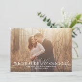 祈りが叶った妊娠発表の写真カード 案内状 (スタンド正面)