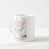 祈りが私の心を開く クリスチャンの信仰の引用 コーヒーマグカップ (正面左)