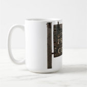祈りとコーヒーで走る ラスティックウッドサイン コーヒーマグカップ (左)