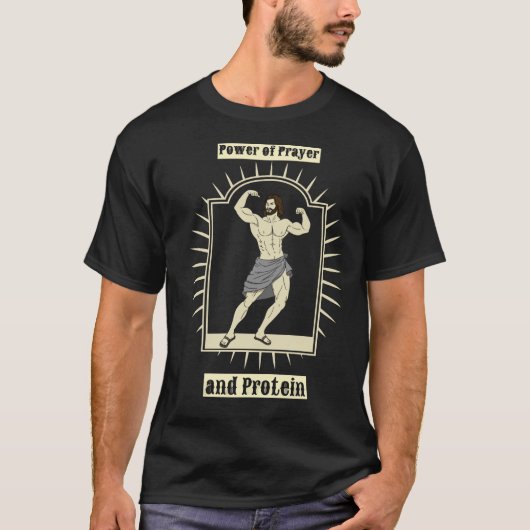 祈りとプロテインの力 Tシャツ (正面)