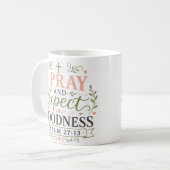祈りと善良への期待 クリスチャンの引用 コーヒーマグカップ (正面左)