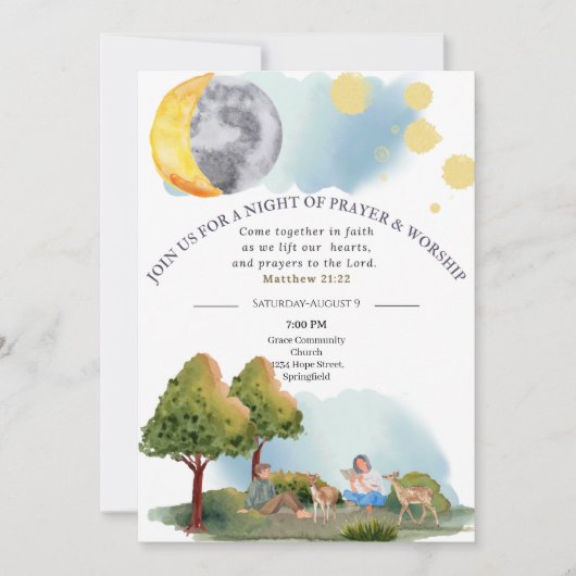 祈りと礼拝の夜　ご招待（編集可能） 招待状 (正面)