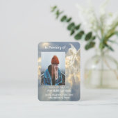 祈りのカード 記念品の遺品 天使 空 雲 名刺 (スタンド正面)
