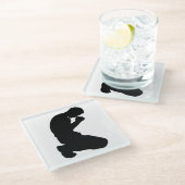 祈りの中でひざまずく男 ガラスコースター (アングル)