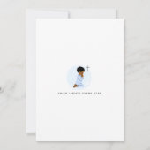 祈りの少年 洗礼招待状 – 青 招待状 (裏面)