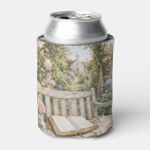 祈りの庭のベンチ 水彩画 缶クーラー (缶正面)