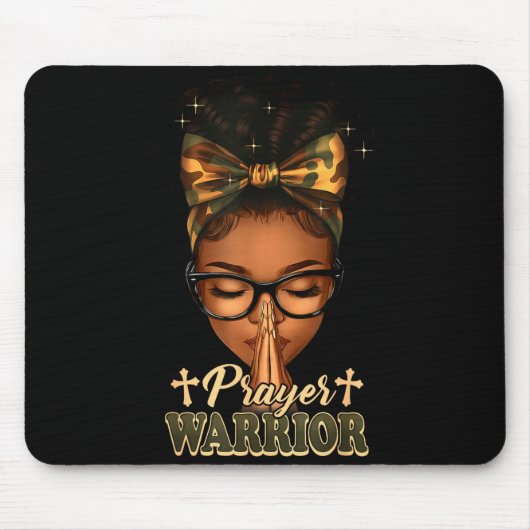 祈りの戦士キリスト教徒カモアフリカ系アメリカ人アフ マウスパッド (正面)